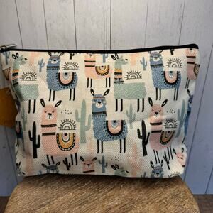 Llama Alpaca Makeup Bag Pastel Cosmetics Bag Canvas Bag NEW